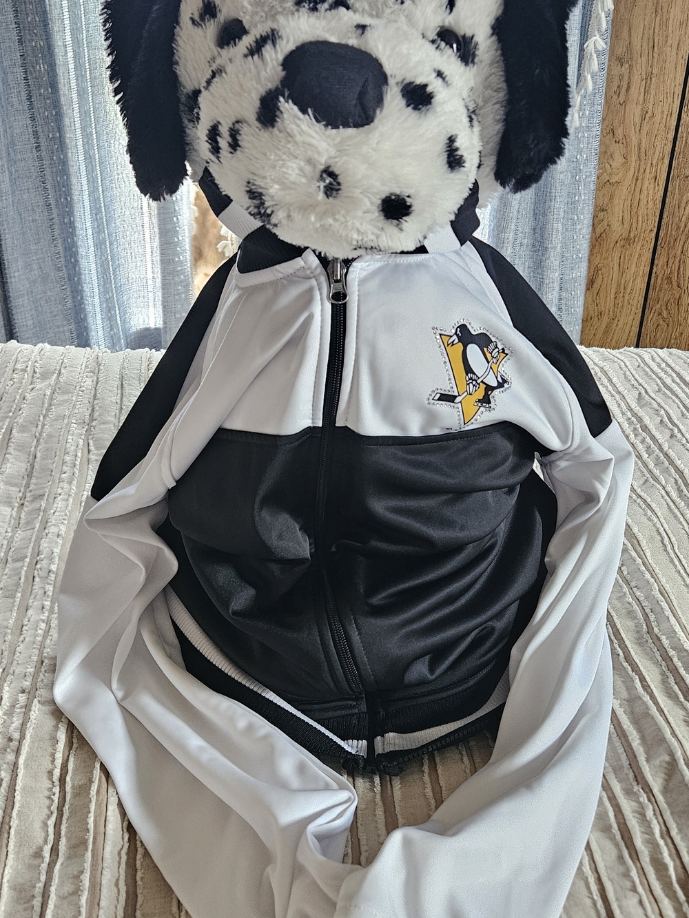 Pittsburgh Penguins Bling Jacket Womens Large G-III Carl Banks NHL Rhinestone